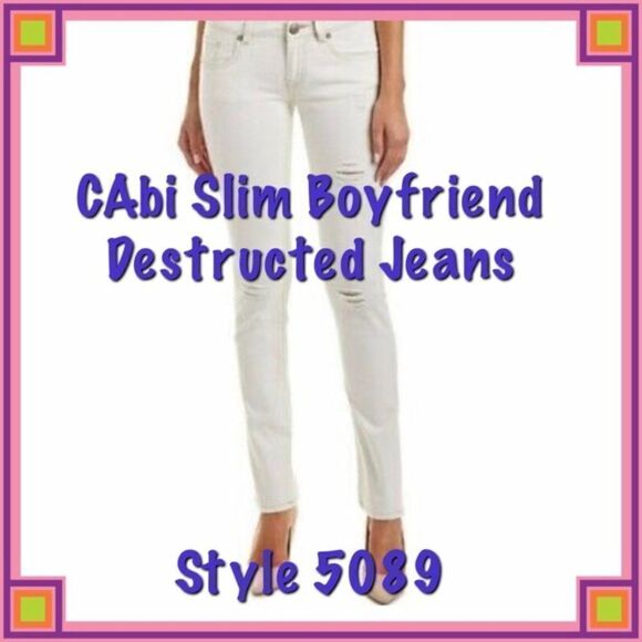 CABI Destructed Slim Boyfriend #5089 Size 8 EUC - Picture 1 of 7